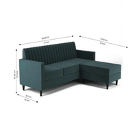 Sovana 4 Seater L-Shape Sofa with Ottoman – Modern Fabric Sectional for Living Room