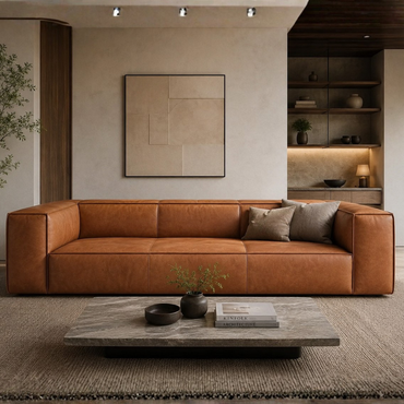 Mellow 3 Seater Modern Leatherette Sofa for Living Room | Premium Luxury Couch