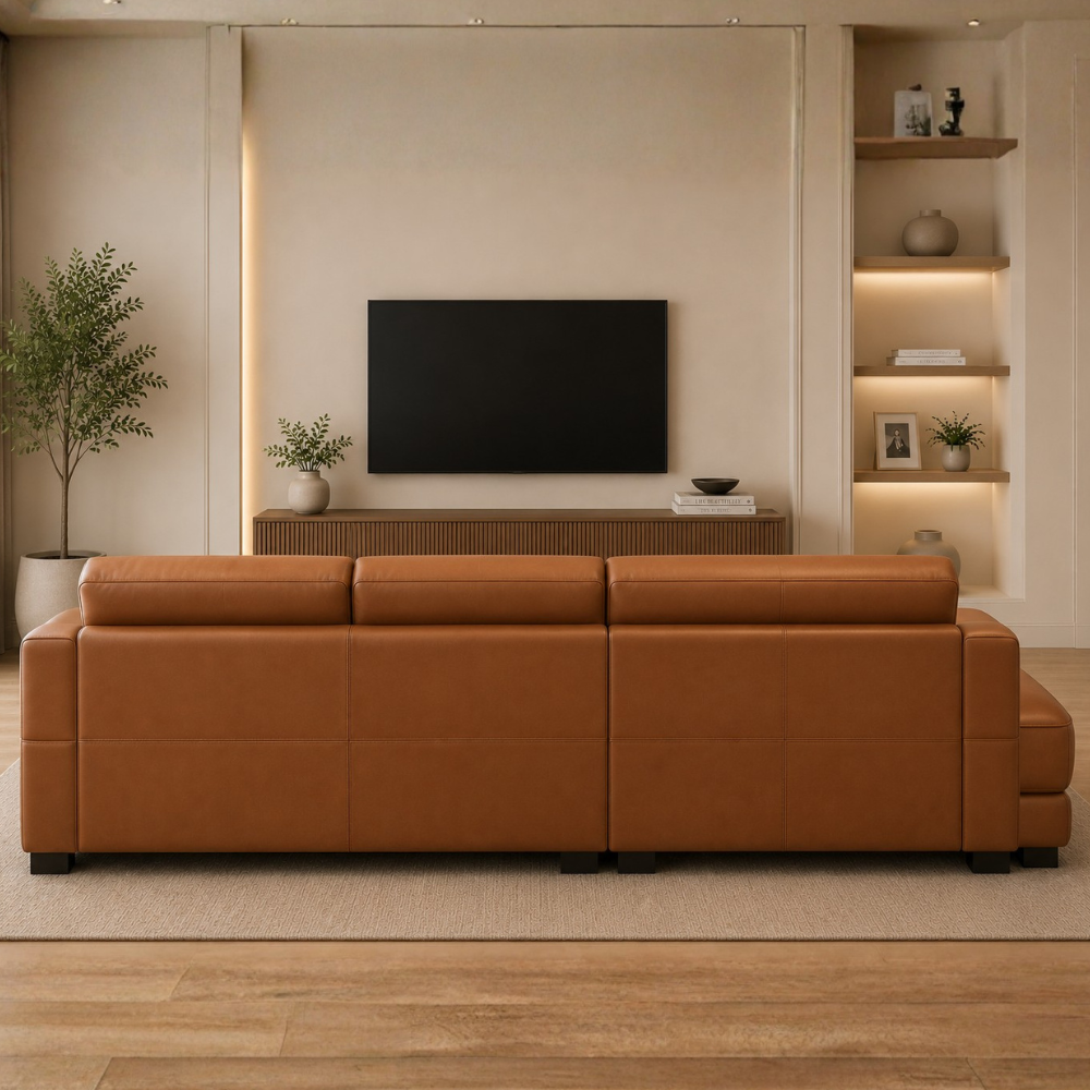 Marvella 5 Seater Modern Leatherette Sofa Set for Living Room | Premium L Shape Corner Sofa