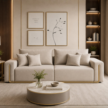 Gloria 2 Seater Premium Fabric Sofa For Living Room | Modern Luxury Designer Sofa