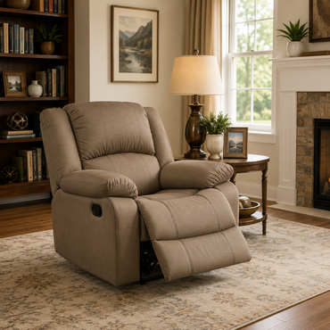 Henry 1 Seater Fabric Manual Recliner | Premium Fabric Recliner Chair for Living Room