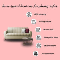 Bali 3 Seater Fabric Sofa with 2 Cushions | Wooden Fabric Sofa