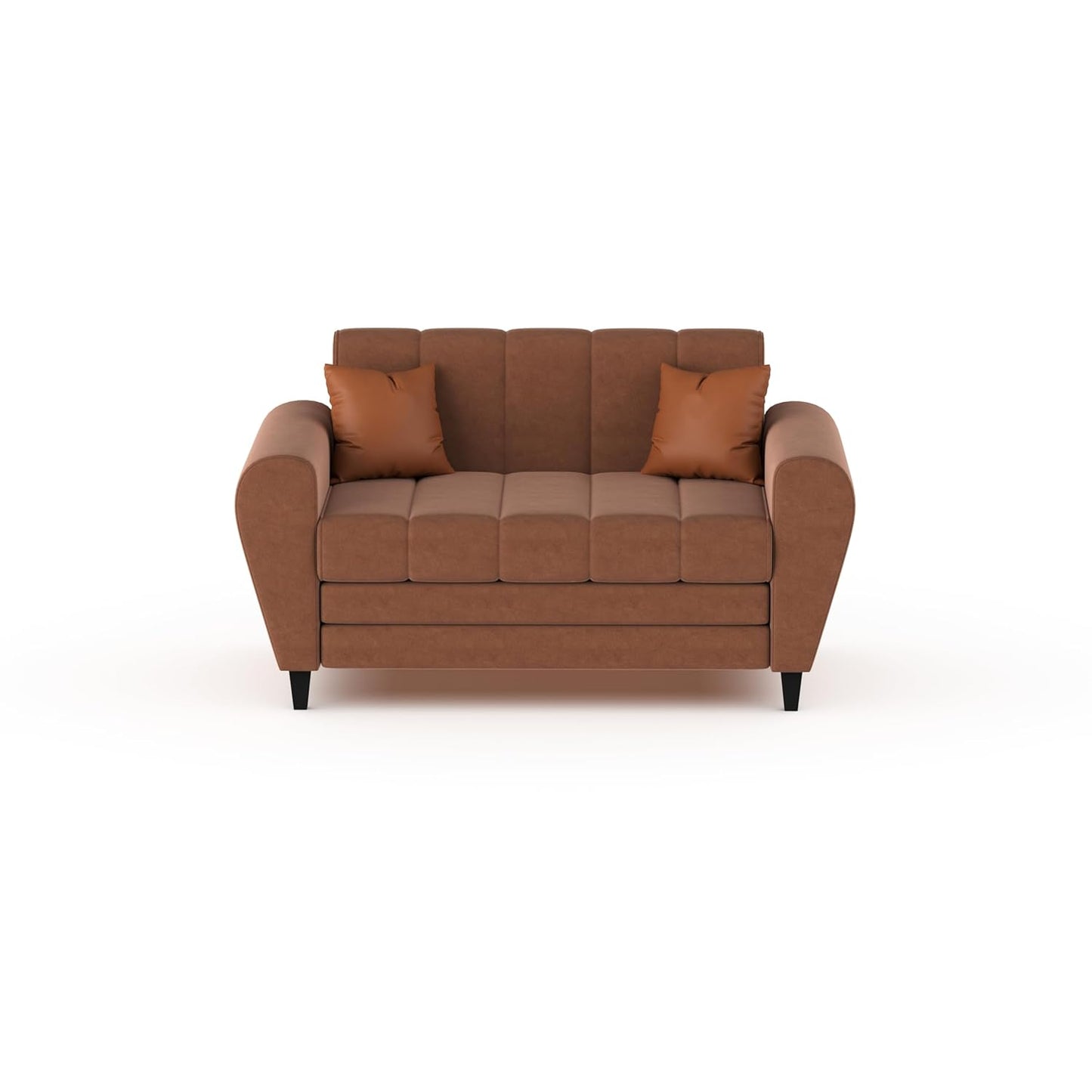 Bali 3 Seater Fabric Sofa with 2 Cushions | Wooden Fabric Sofa