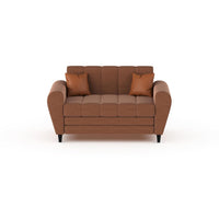 Bali 3 Seater Fabric Sofa with 2 Cushions | Wooden Fabric Sofa