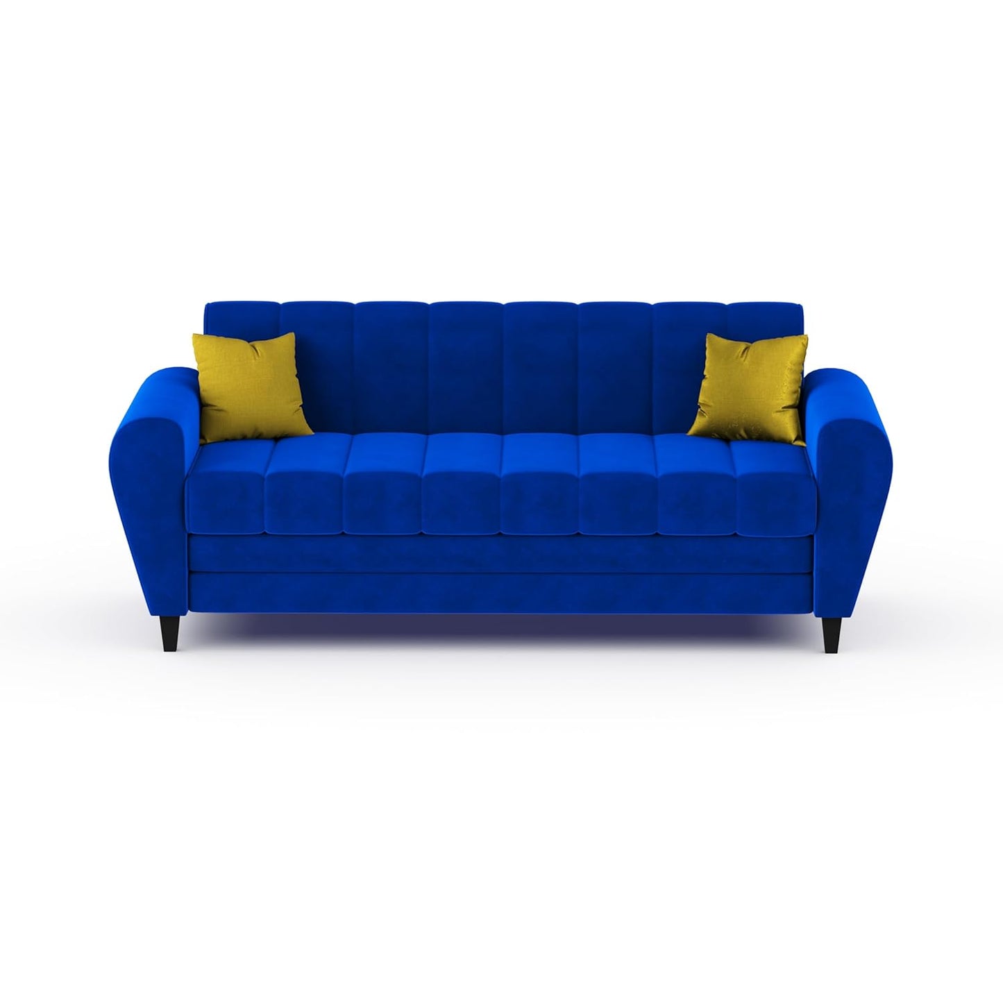 Bali 3 Seater Fabric Sofa with 2 Cushions | Wooden Fabric Sofa