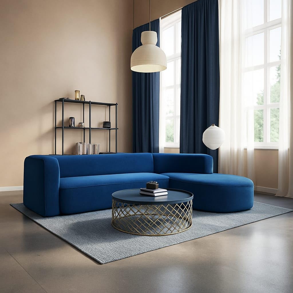 Berlin 4 Seater Corner Sofa for Living Room – Modern Premium Fabric L Shape Sofa Set