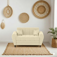Bali 3 Seater Fabric Sofa with 2 Cushions | Wooden Fabric Sofa