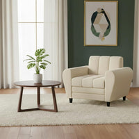 Bali 3 Seater Fabric Sofa with 2 Cushions | Wooden Fabric Sofa