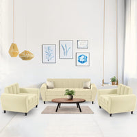 Bali 3 Seater Fabric Sofa with 2 Cushions | Wooden Fabric Sofa