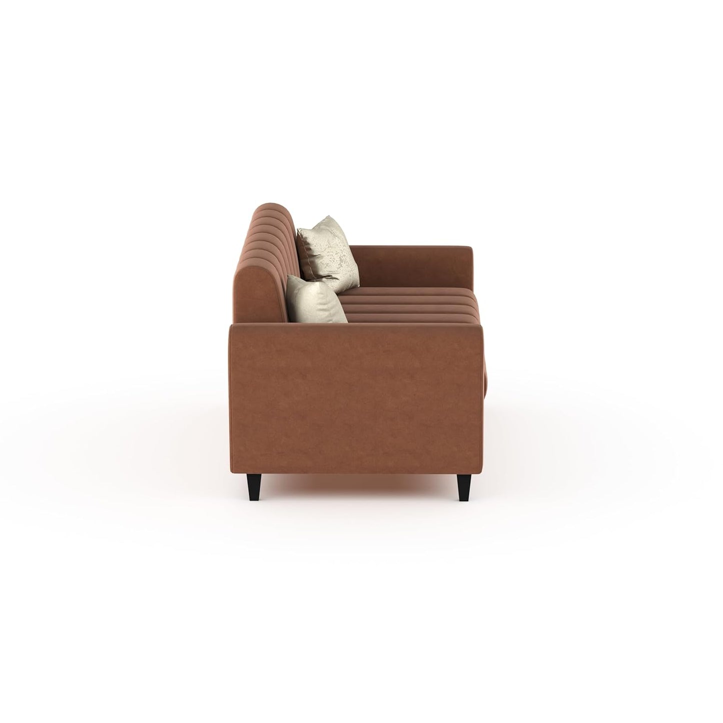 Bali 3 Seater Fabric Sofa with 2 Cushions | Wooden Fabric Sofa