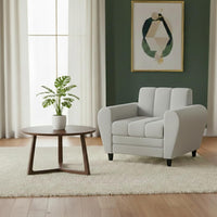 Bali 3 Seater Fabric Sofa with 2 Cushions | Wooden Fabric Sofa