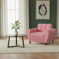 Bali 3 Seater Fabric Sofa with 2 Cushions | Wooden Fabric Sofa