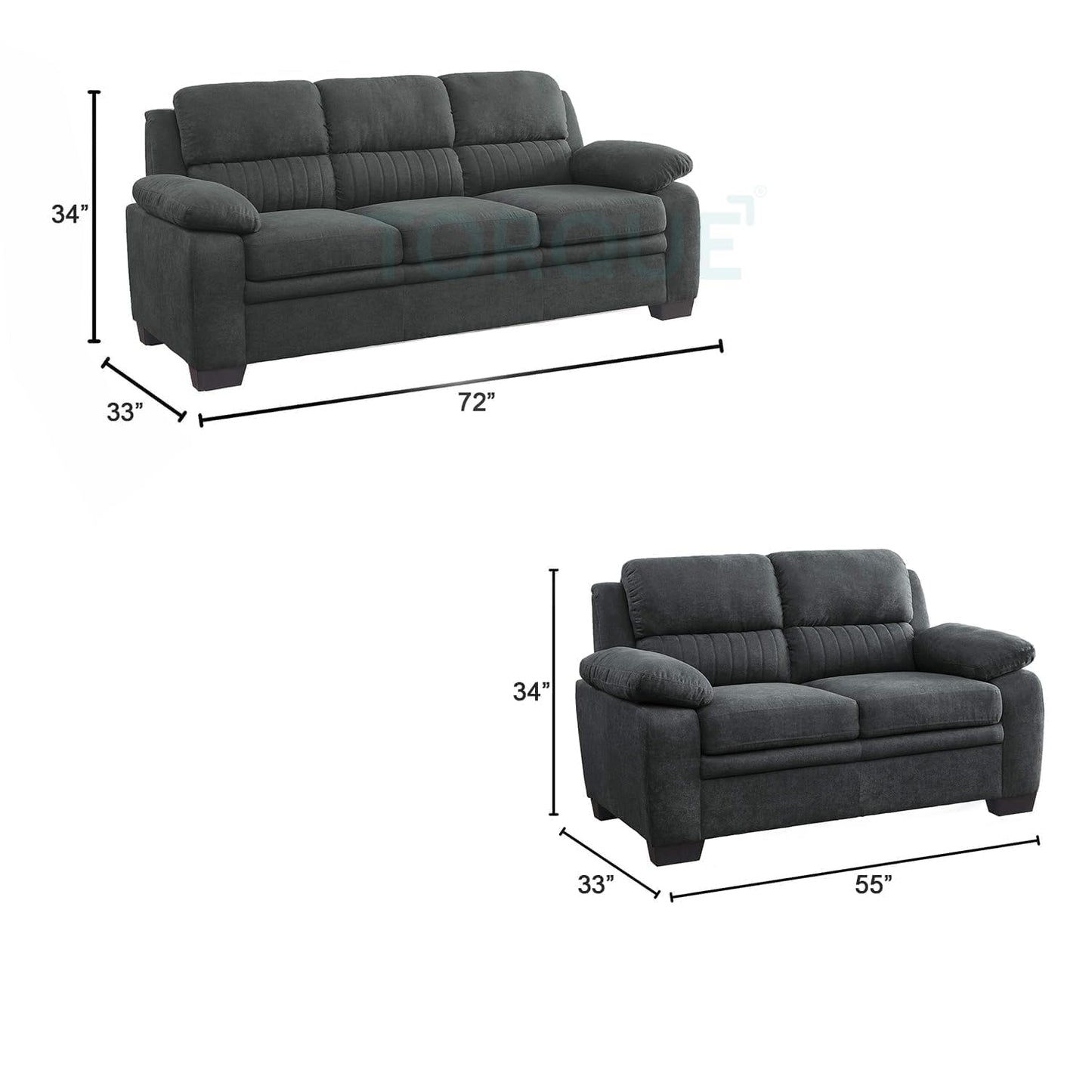 Jett Premium Fabric Sofa Set with Solid Wood Frame – Modern Luxury Living Room Sofa