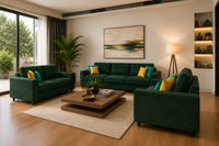 Carelino 3+2+1 Seater Fabric Sofa Set for Living Room | Modern Upholstered Sofa Set