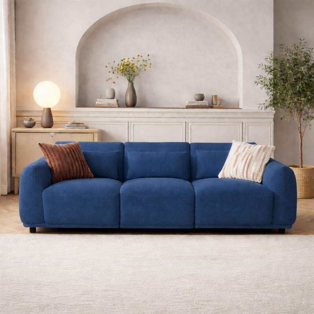 Kyoto 3 Seater Sofa – Modern Minimal Fabric Couch with Curved Design & Premium Comfort