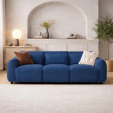 Kyoto 3 Seater Sofa – Modern Minimal Fabric Couch with Curved Design & Premium Comfort