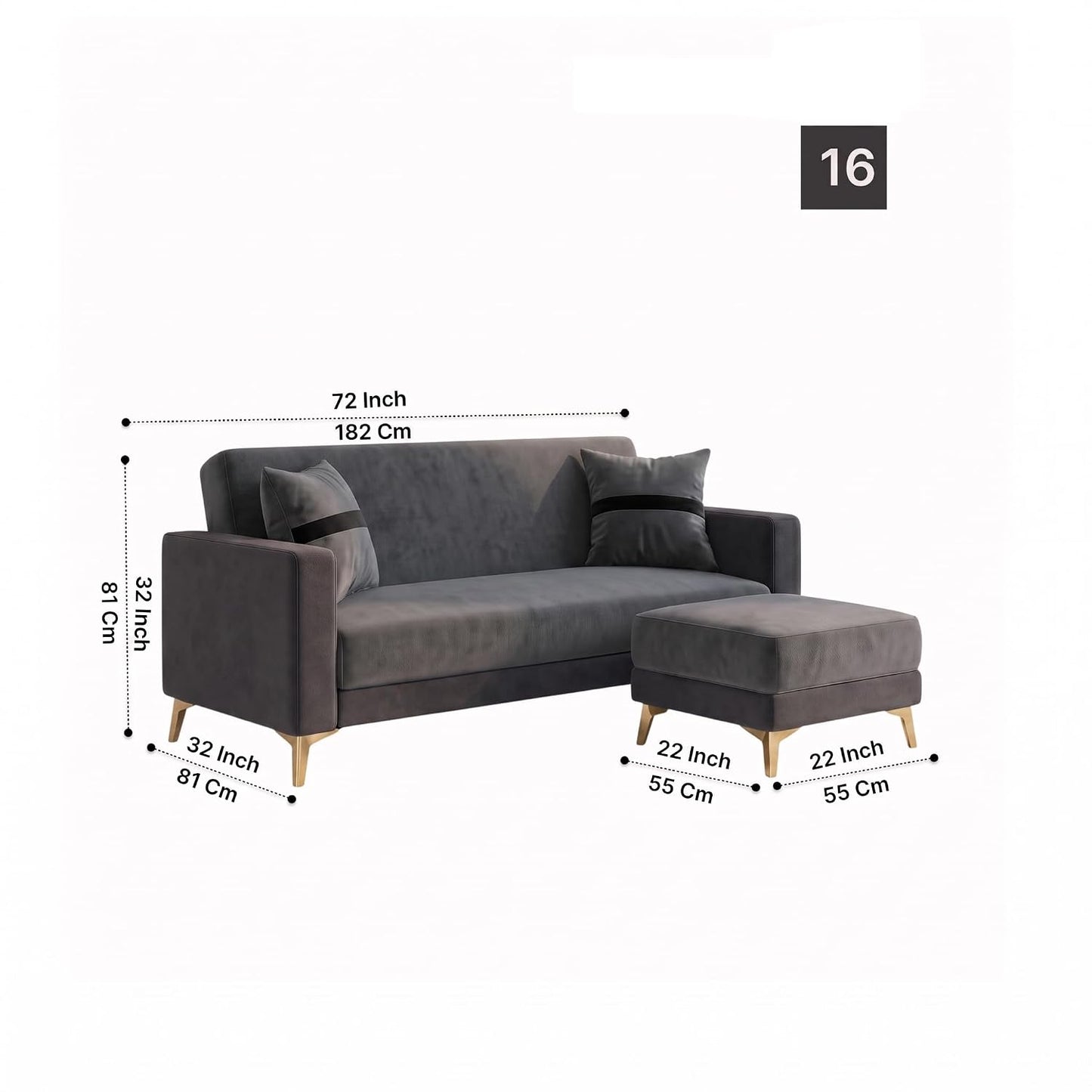 Patro 4 Seater L Shape Fabric Sofa | Modern Living Room Sofa
