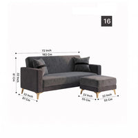 Patro 4 Seater L Shape Fabric Sofa | Modern Living Room Sofa