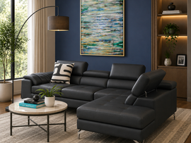 Crasio 5 Seater L Shape Leatherette Sofa for Living Room | Modern Corner Sectional Sofa with Chaise Lounge