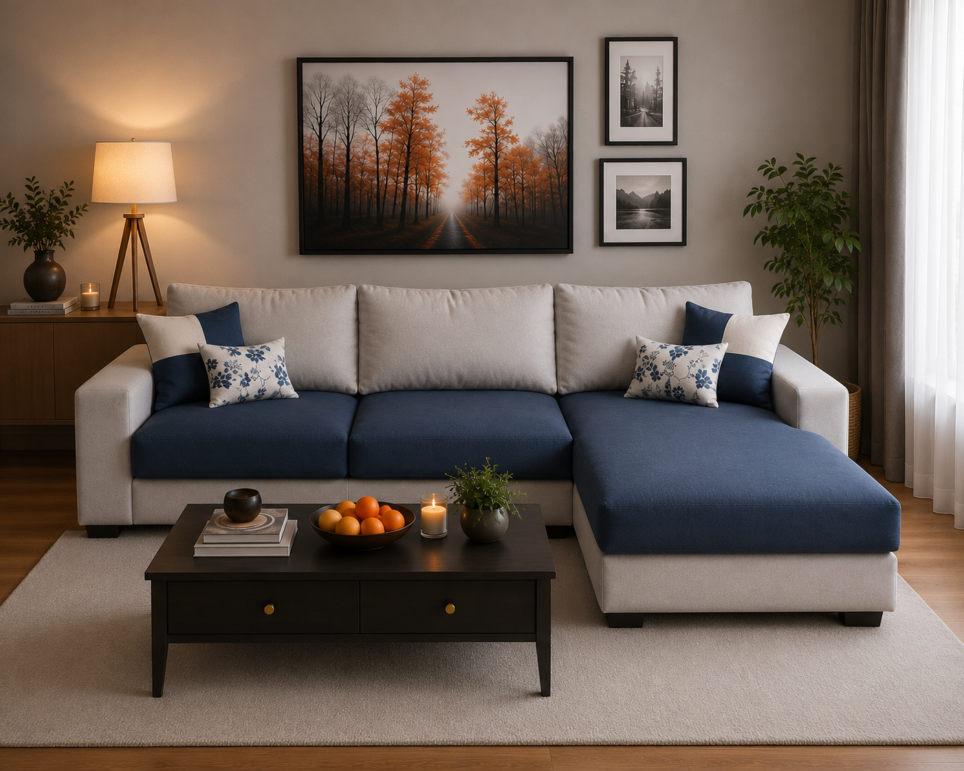 Wayland Modern Living Room Fabric Sofa – Luxury Comfortable Designer Sofa Set