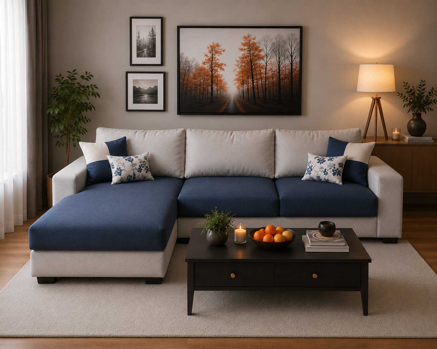 Wayland Modern Living Room Fabric Sofa – Luxury Comfortable Designer Sofa Set