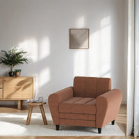 Bali 3 Seater Fabric Sofa with 2 Cushions | Wooden Fabric Sofa