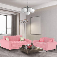 Bali 3 Seater Fabric Sofa with 2 Cushions | Wooden Fabric Sofa