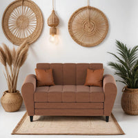 Bali 3 Seater Fabric Sofa with 2 Cushions | Wooden Fabric Sofa