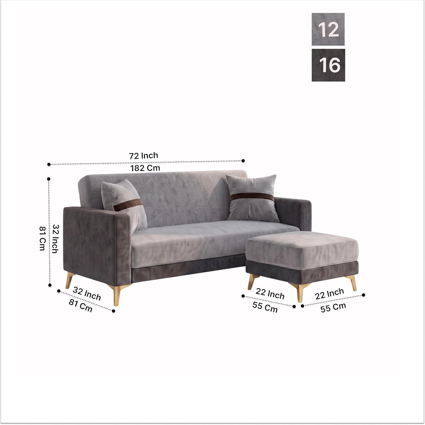 Patro 4 Seater L Shape Fabric Sofa | Modern Living Room Sofa
