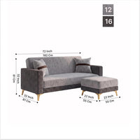 Patro 4 Seater L Shape Fabric Sofa | Modern Living Room Sofa