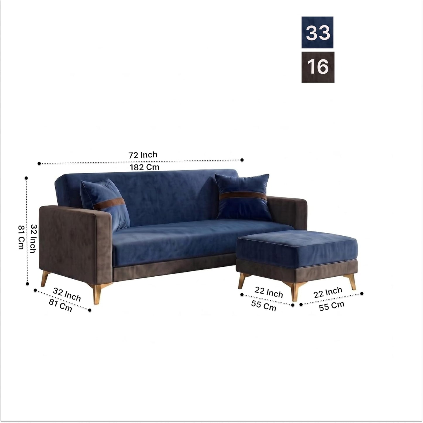 Patro 4 Seater L Shape Fabric Sofa | Modern Living Room Sofa