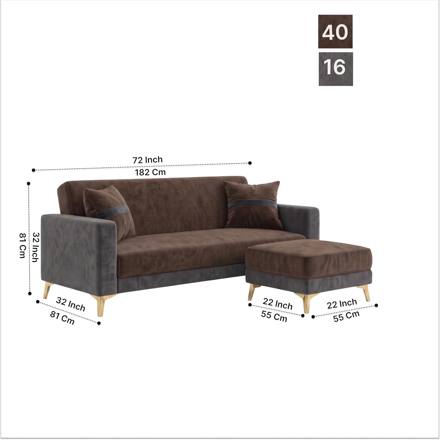 Patro 4 Seater L Shape Fabric Sofa | Modern Living Room Sofa