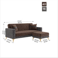 Patro 4 Seater L Shape Fabric Sofa | Modern Living Room Sofa