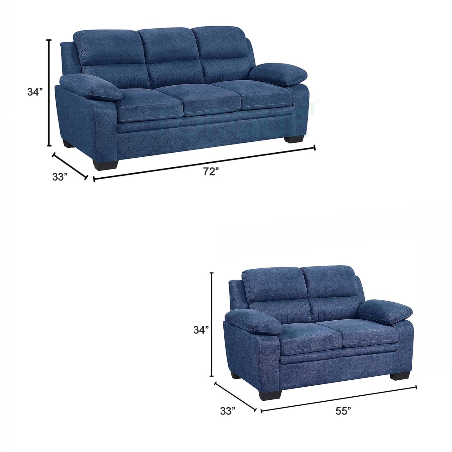 Jett Premium Fabric Sofa Set with Solid Wood Frame – Modern Luxury Living Room Sofa