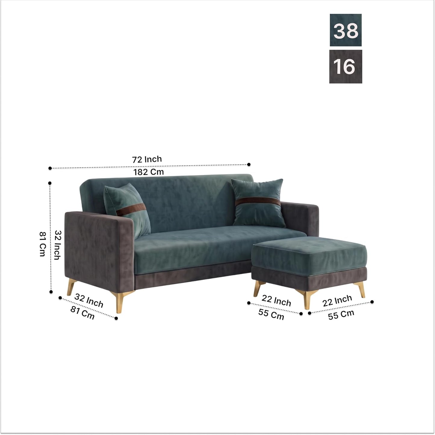 Patro 4 Seater L Shape Fabric Sofa | Modern Living Room Sofa