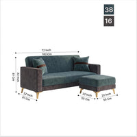 Patro 4 Seater L Shape Fabric Sofa | Modern Living Room Sofa