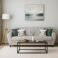 Bali 3 Seater Fabric Sofa with 2 Cushions | Wooden Fabric Sofa
