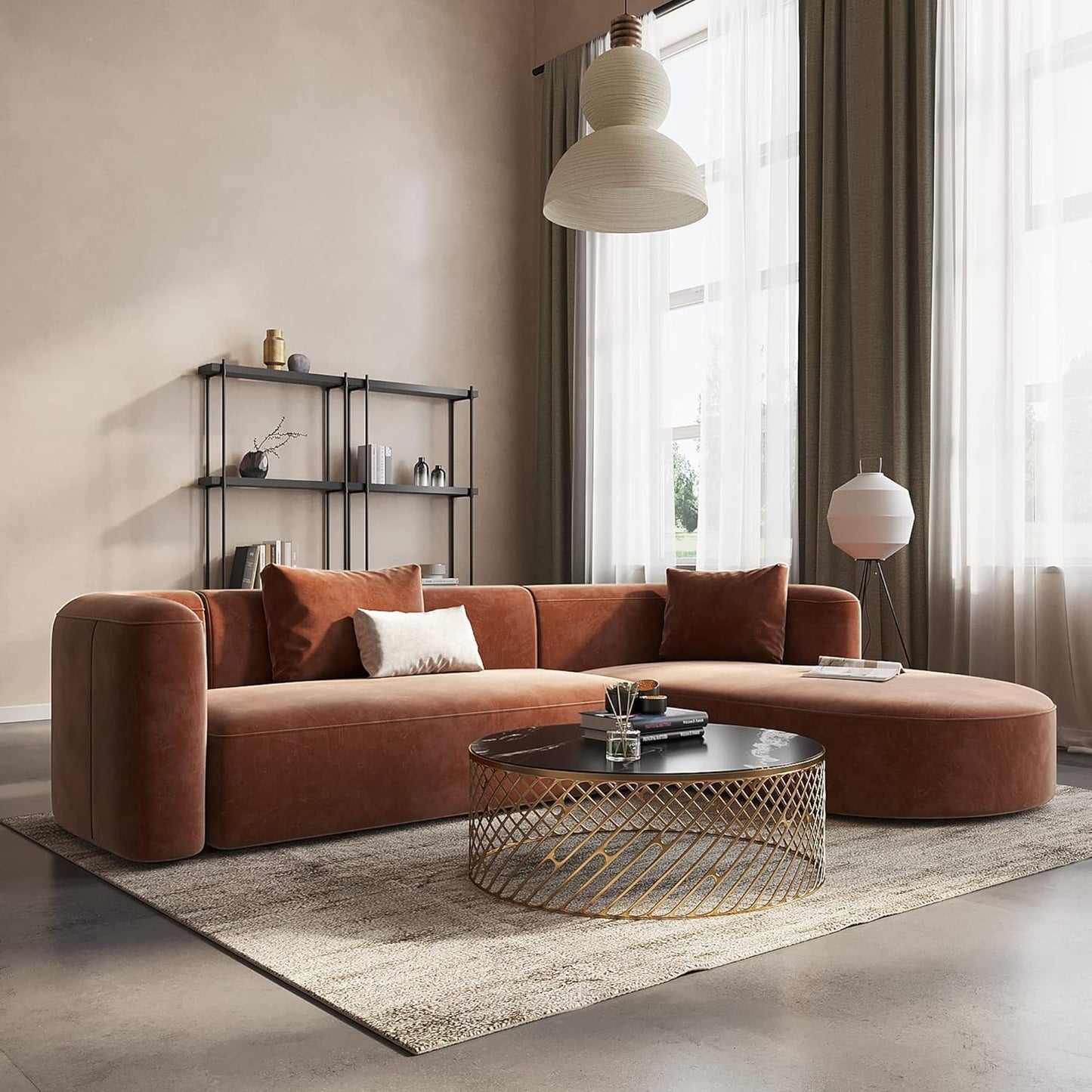 Berlin 4 Seater Corner Sofa for Living Room – Modern Premium Fabric L Shape Sofa Set
