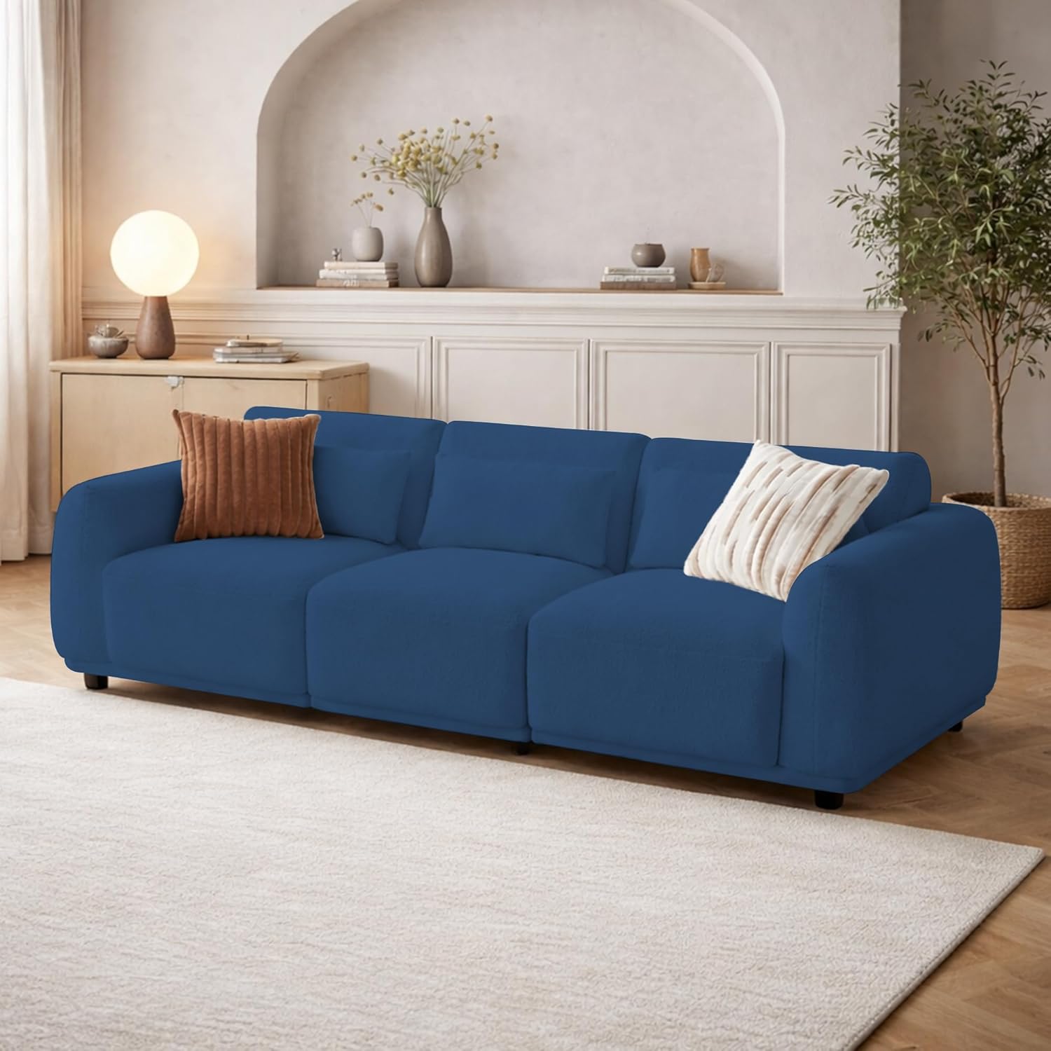 Kyoto 3 Seater Sofa – Modern Minimal Fabric Couch with Curved Design & Premium Comfort