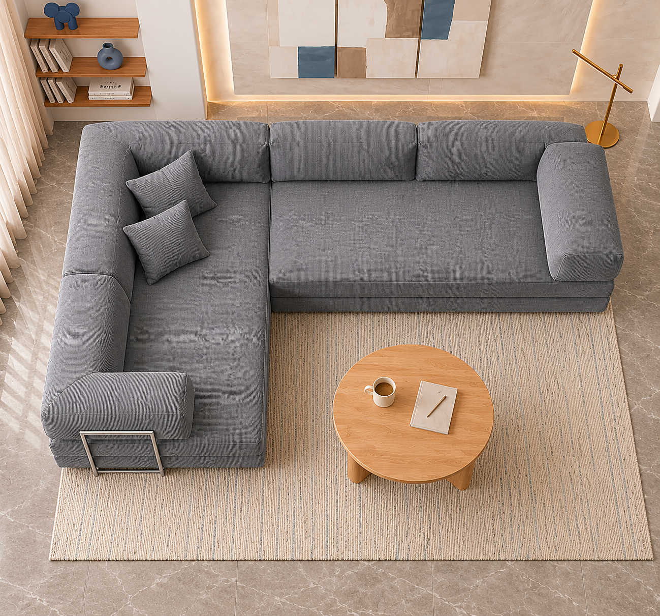 Vegas Modern Sofa Cum Bed with Premium Lounge Comfort – Luxury Convertible Fabric Sofa