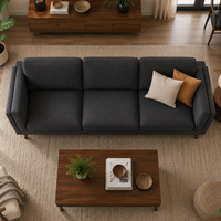 Saffron 3 Seater Premium Fabric Sofa for Living Room | Modern Upholstered Couch with Cushioned Seating