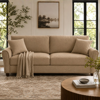 Penny 3 Seater Fabric Sofa – Modern Wooden Frame Living Room Couch