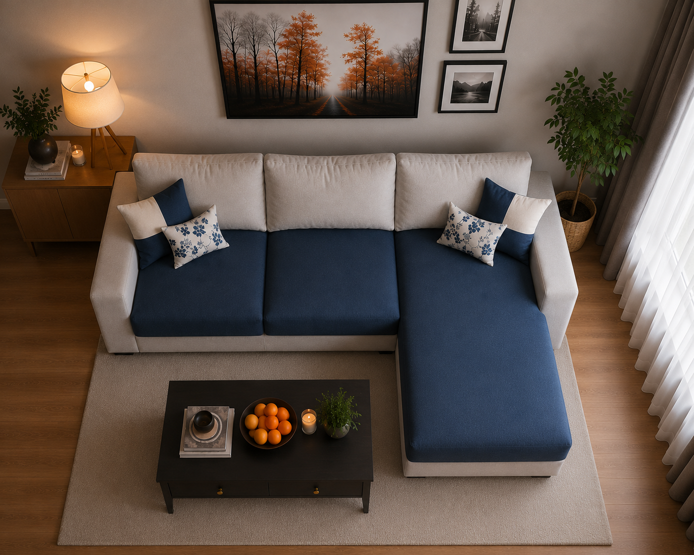 Wayland Modern Living Room Fabric Sofa – Luxury Comfortable Designer Sofa Set