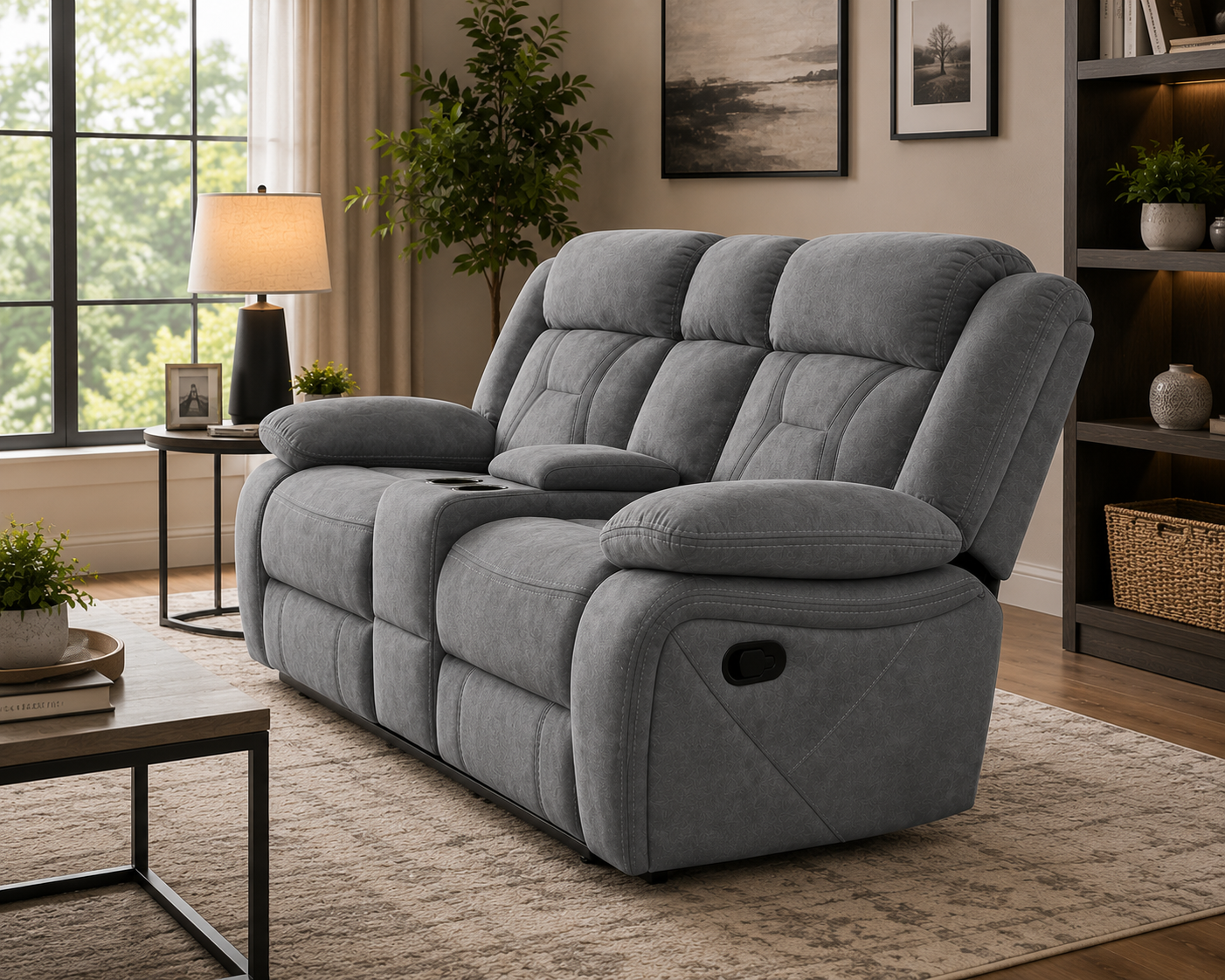 Pawel Manual Suede Leatherette Recliner