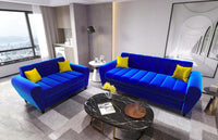 Bali 3 Seater Fabric Sofa with 2 Cushions | Wooden Fabric Sofa