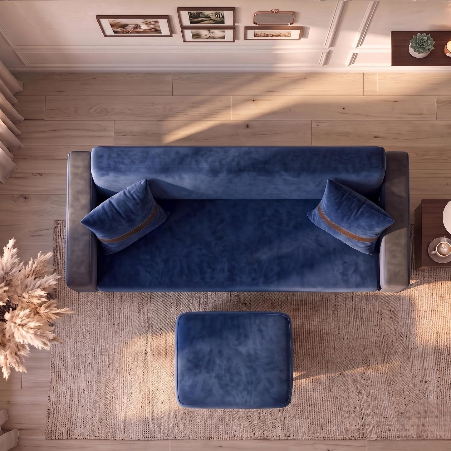 Patro 4 Seater L Shape Fabric Sofa | Modern Living Room Sofa