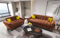 Bali 3 Seater Fabric Sofa with 2 Cushions | Wooden Fabric Sofa