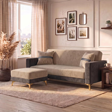 Patro 4 Seater L Shape Fabric Sofa | Modern Living Room Sofa