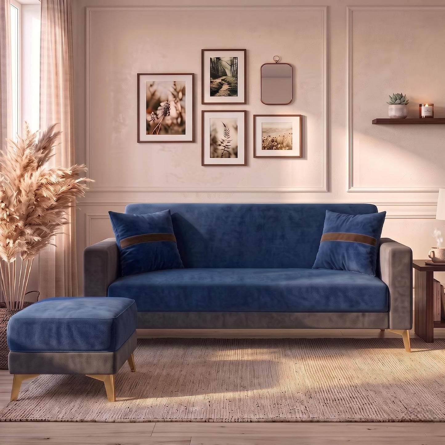 Patro 4 Seater L Shape Fabric Sofa | Modern Living Room Sofa