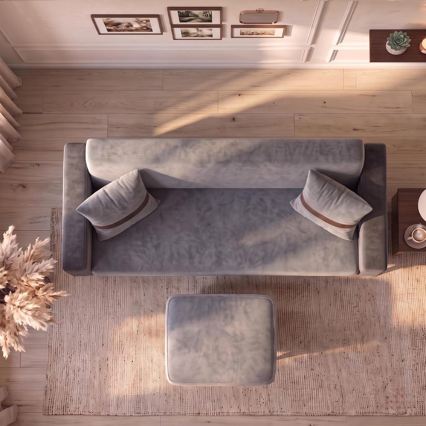 Patro 4 Seater L Shape Fabric Sofa | Modern Living Room Sofa